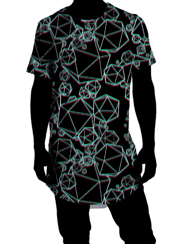 Icosahedron Madness Glitch Cold Drop Cut T-Shirt Fleece Nylon Spandex