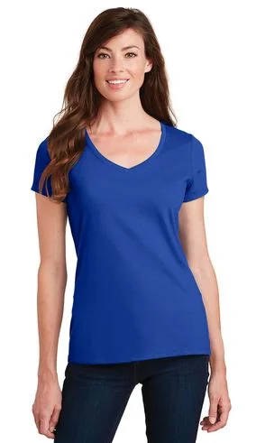 Ladies Fan Favorite™ V-Neck Tee Spandex Blend Rayon Blend Denim Blend