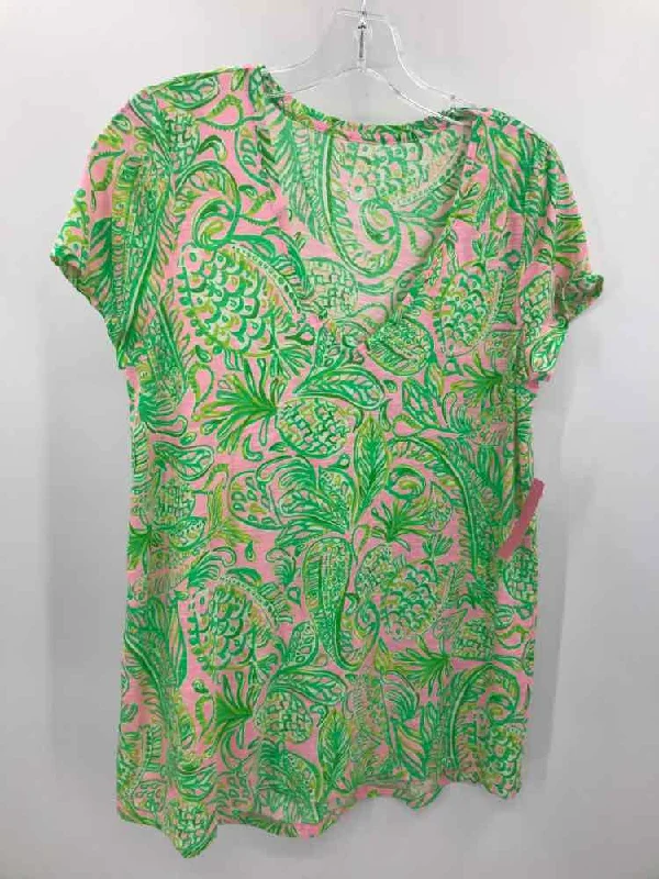 Pre-Owned Lilly Pulitzer Pink Size Small T-shirt Chenille Brocade Lace