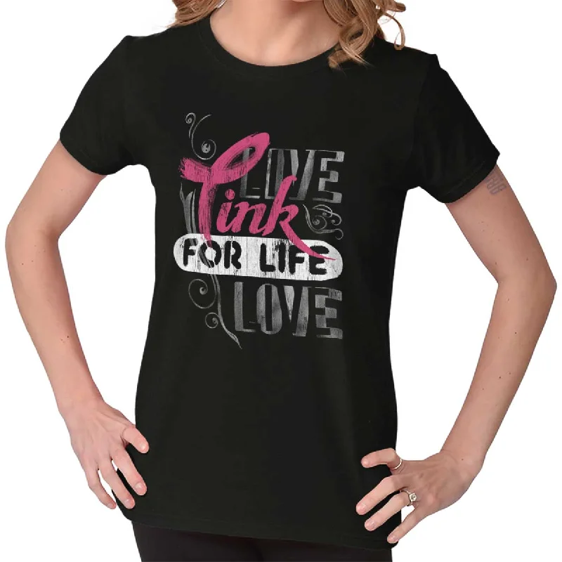 Pink For Life Ladies T Shirt Chenille Fabric Brocade Fabric Lace Fabric