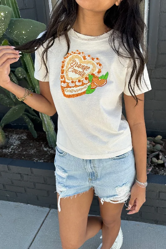 Orange County Party Cake Graphic Baby Tee Graphic Embroidered Appliqued