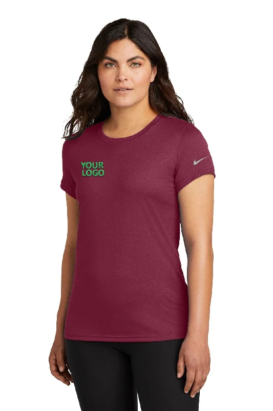 Nike Ladies Swoosh Sleeve rLegend Customized Tee's, TeamMaroon Lace Blend Ribbed Blend Corduroy Blend