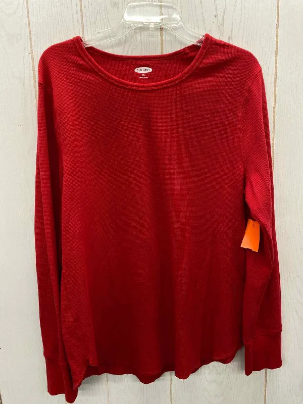 Old Navy Red Womens Size XXL Shirt Sequined Glittery Shiny