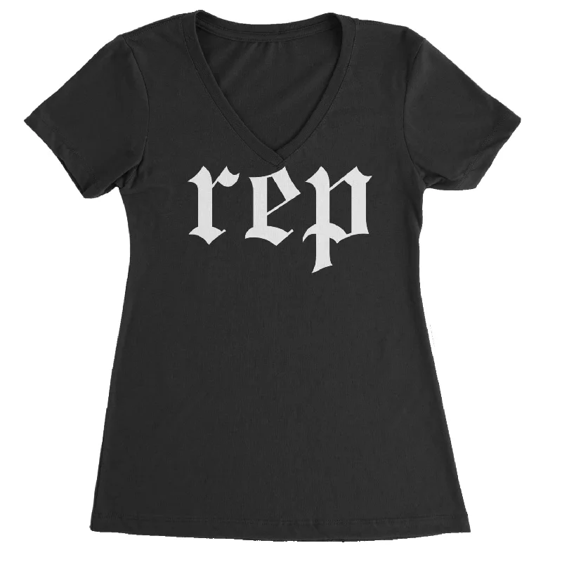 REP Reputation Eras Music Lover Gift Fan Favorite Ladies V-Neck T-shirt Striped Floral Plaid