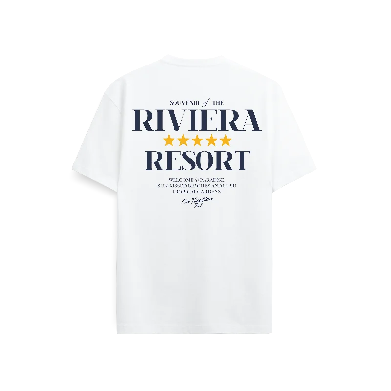 Riviera T-Shirt - White Welt Pockets Slit Pockets