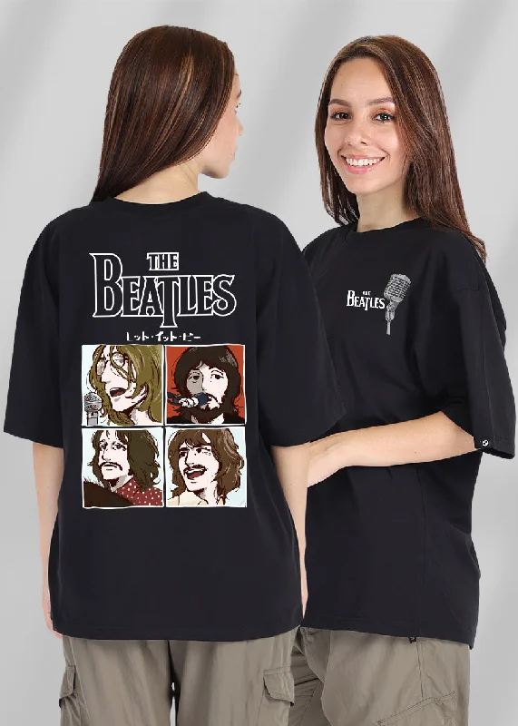 The Beatles Women Oversized T-Shirt Chenille Brocade Lace