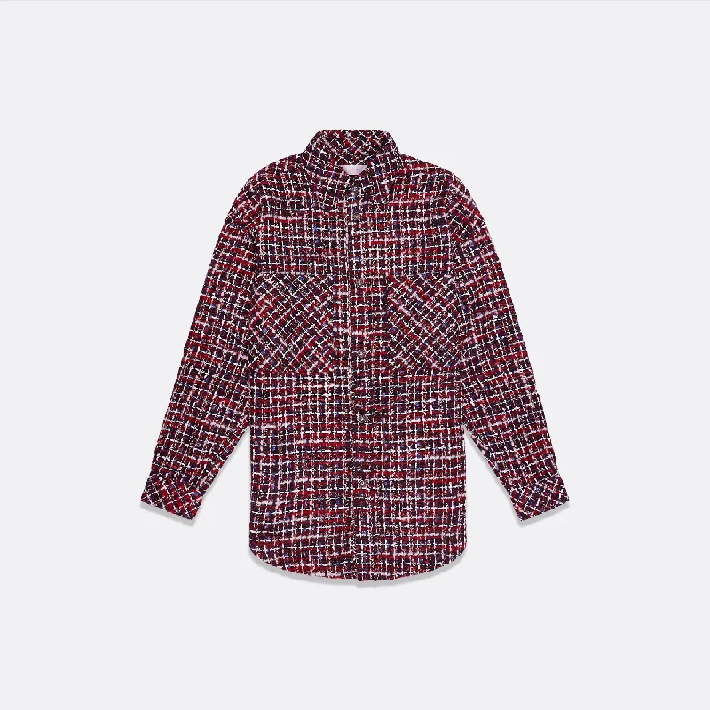 UNISEX OVERSIZED TWEED SHIRT Polka Dot Checkered Tartan