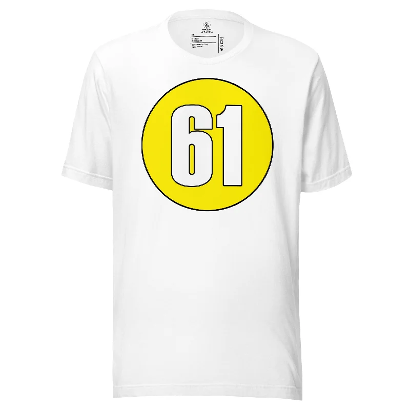 Unisex t-shirt: White on Yellow 61 Striped Floral Plaid