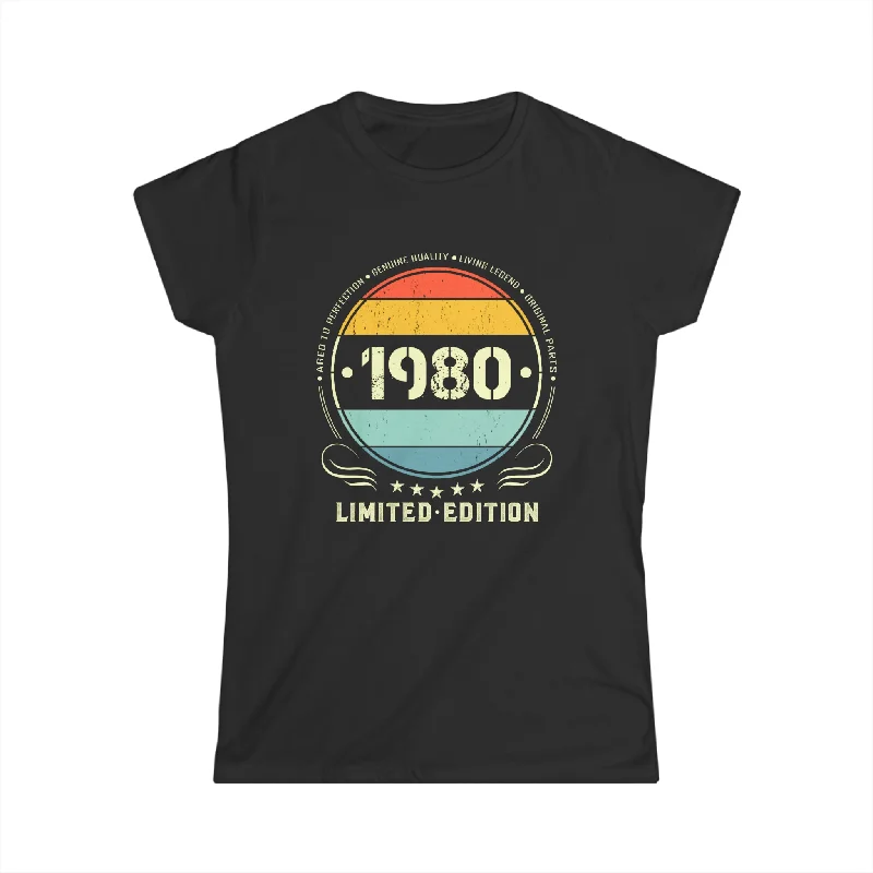 Vintage 1980 Limited Edition 1980 Birthday Shirts for Women Women Shirts Chenille Blend Fleece Blend Nylon Blend