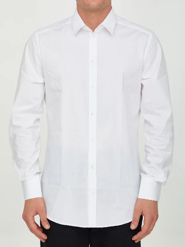 White Cotton Shirt Elegant Classic Vintage