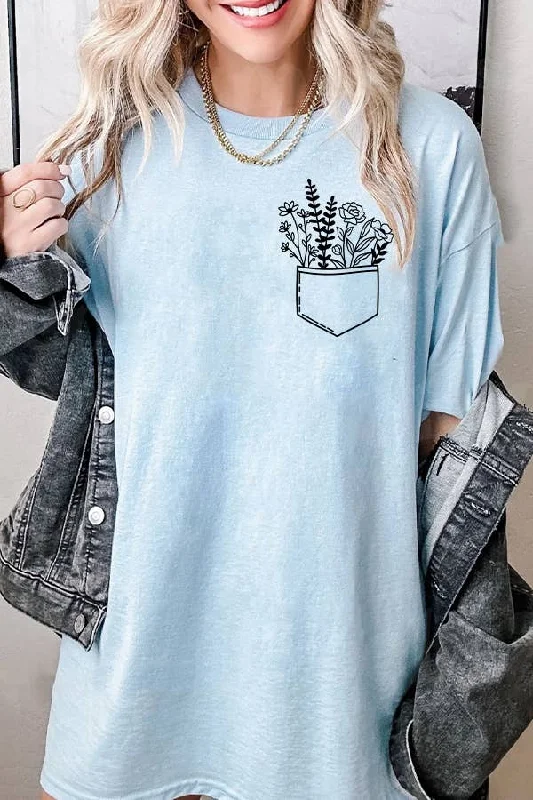 Wildflower Pocket Graphic Tee *final sale* Welt Pockets Slit Pockets