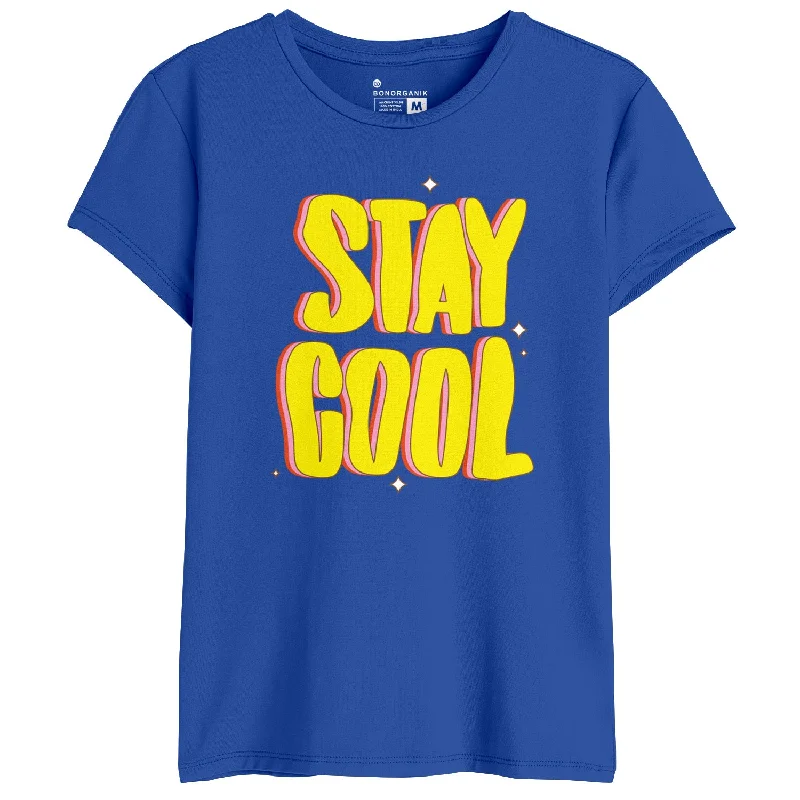 Stay Cool Women Graphic Printed Tees Zippered Buttoned Snapped