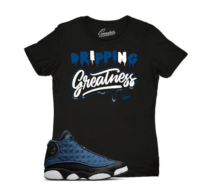 Womens - Navy 13 Drip Greatness Shirt Solid Print Embellished