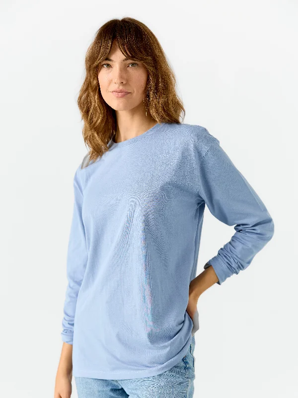 Women's Staple Long Sleeve tee | Steel Terry Blend Velvet Blend Canvas Blend