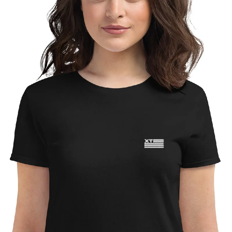 Xtreme Teez (XT Flag) Embroidered Women's T-Shirt Polka Dot Checkered Tartan