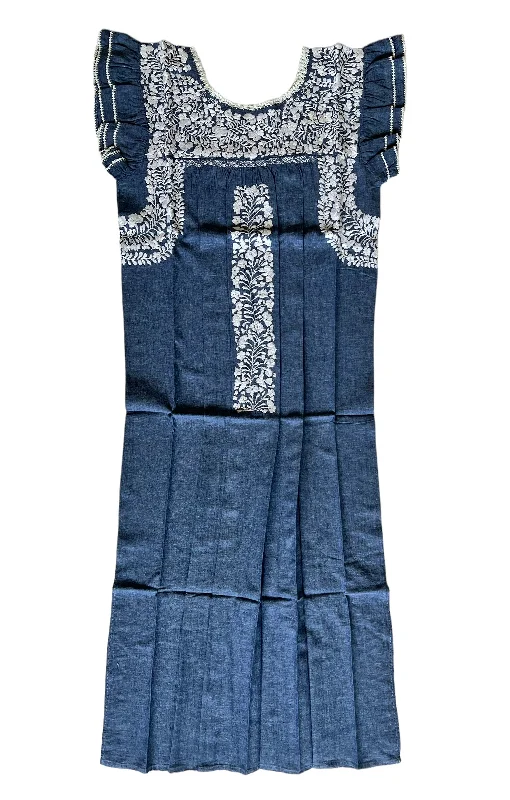 Chambray/White Linen Dress (One Size)
