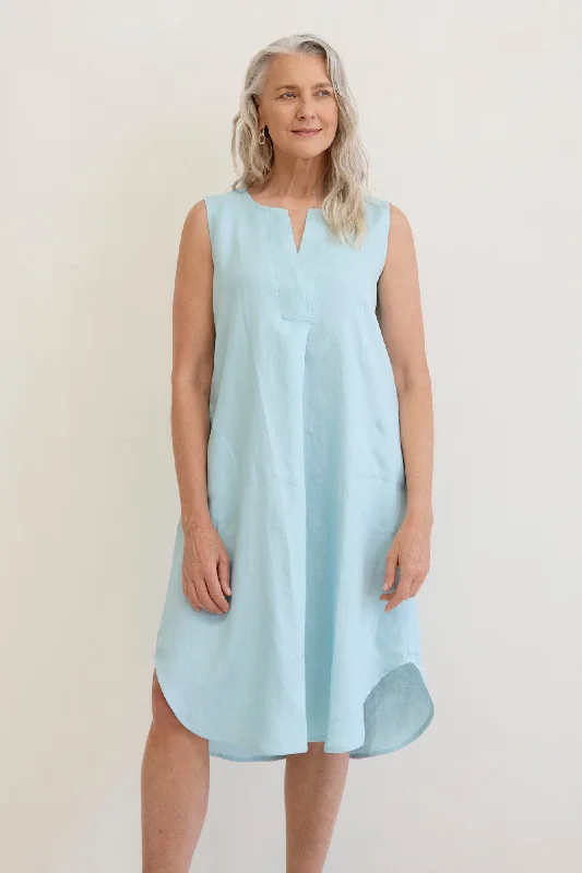 Chloe Linen Dress Sea