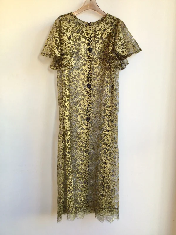 Deadstock Metallic Lace Chore Dress