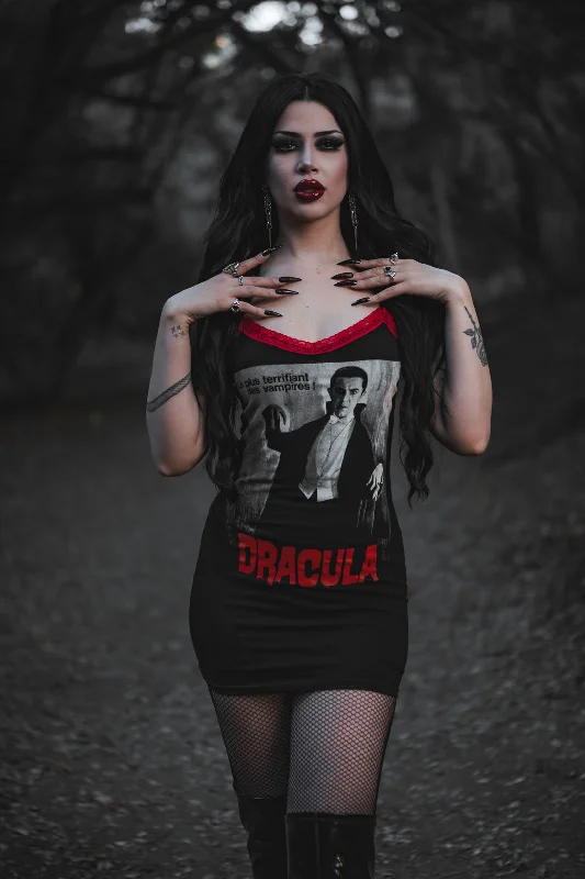 Dracula Red Lace Strap Dress