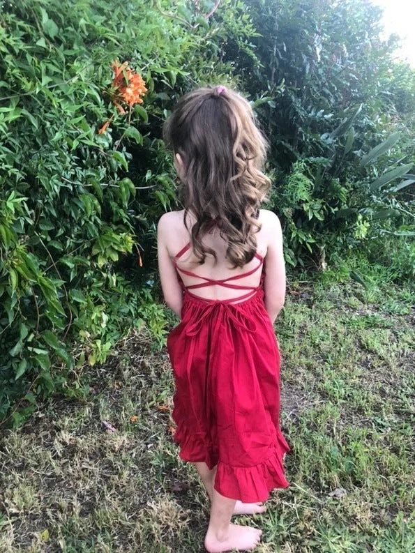 Elsie Girls Ruby Red Dress - SECONDS