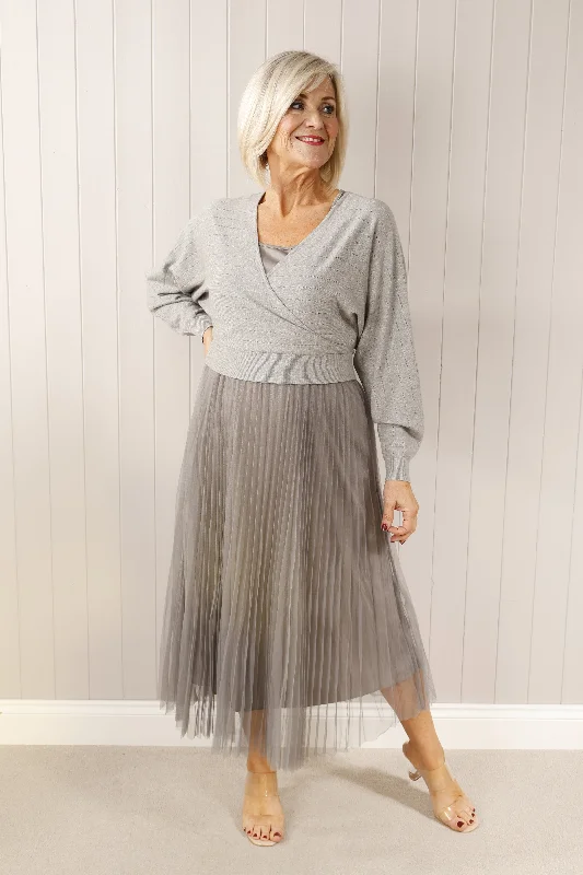 Esme Crossover Jumper & Dress Grey