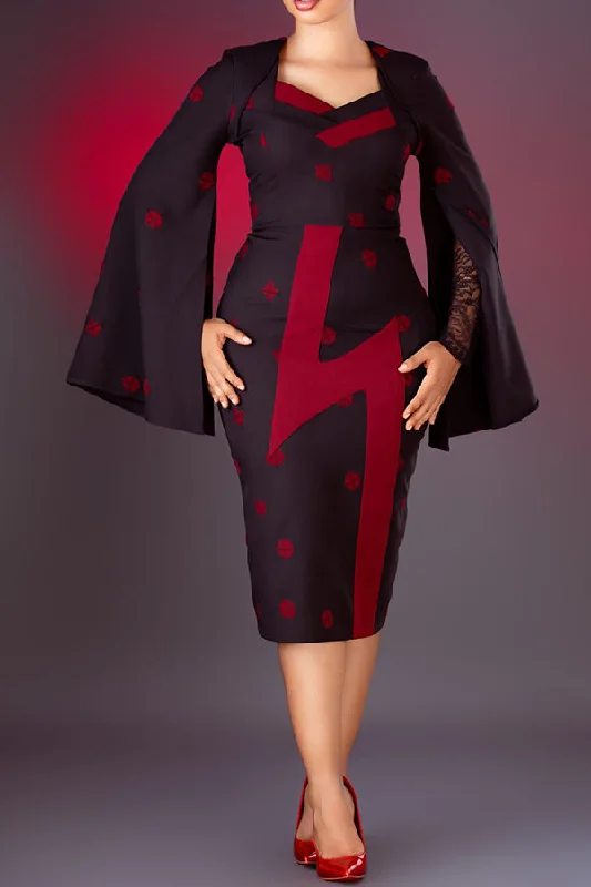 Stylish Asymmetrical Sleeve Professional Slim Fit Dress