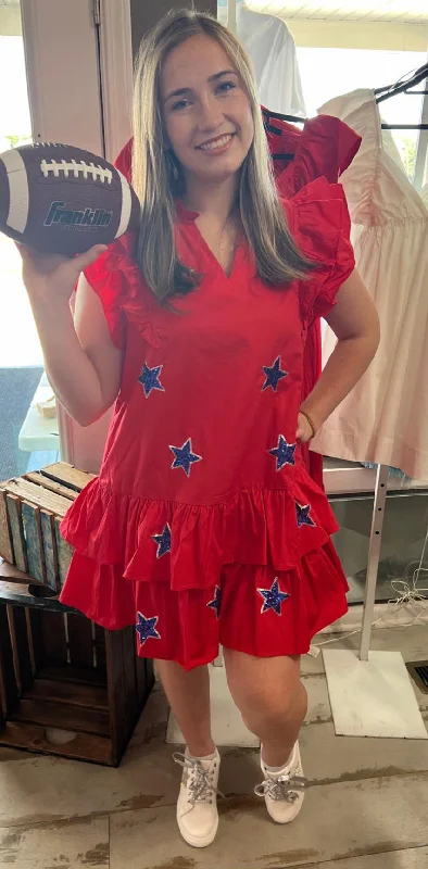 Sequin Star Game Day Dress