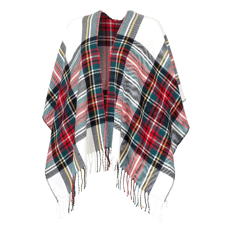 Classic Plaid Kennedy Shawl Classic Shawl with Tassels