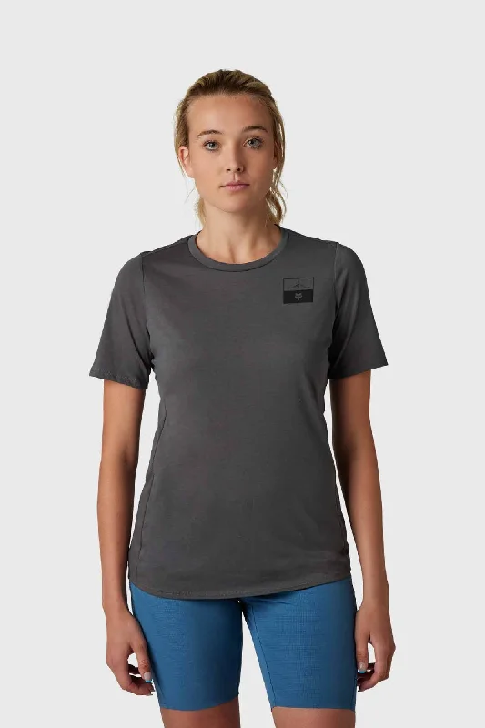 Fox Ranger Dri-Release SS Womens Fract Jersey - Pewter Silk Jersey Blouse
