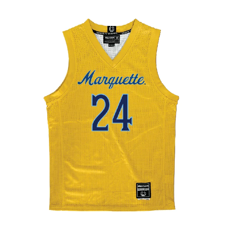 Gold Marquette Women's Basketball Jersey  - Ayuen Akot Fashion Jersey Blouse