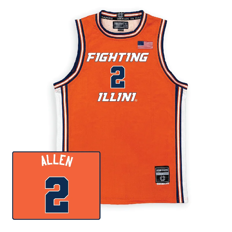 Orange Women's Basketball Fighting Illini Jersey  - Cori Allen Sky Blue Jersey Tee