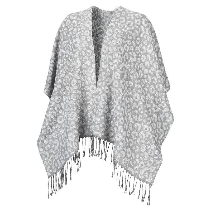 Smokey Leopard Kennedy Shawl Stylish Cashmere Shawl Wrap