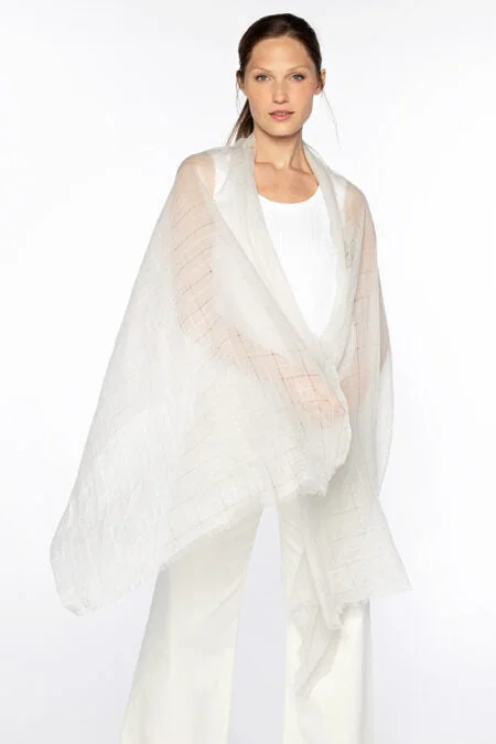 Kinross Cashmere Openwork Sequin Shawl Stylish Wool Shawl Wrap