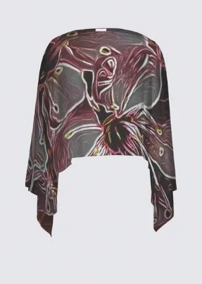 Floral Embosses: Pictorial Cherry Blossoms 01-04 Designer Claudia Shawl Fashionable Shawl with Fringe