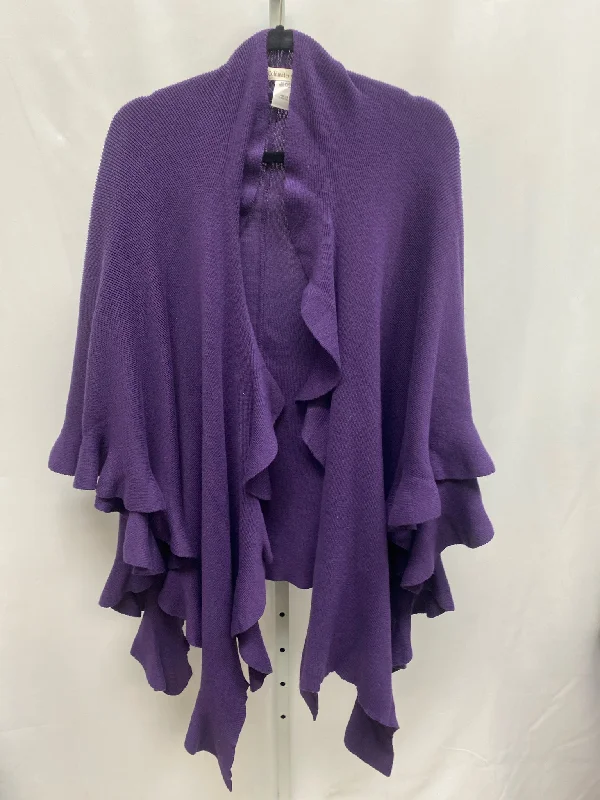 Coldwater Creek Purple Shawl Cozy Woolen Shawl Cape