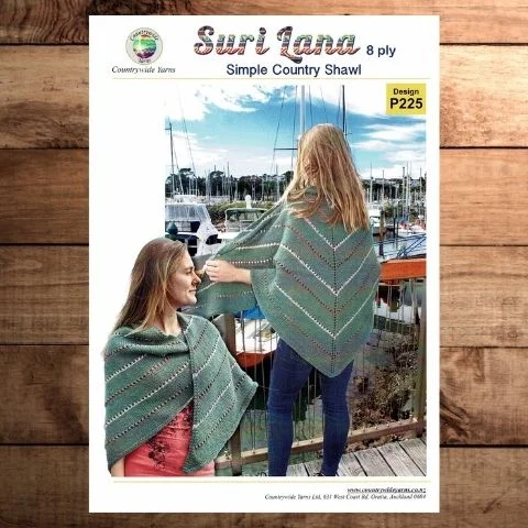 Countrywide 225   Suri Lana Simle Country Shawl 8 Ply Soft Cotton Shawl Cape