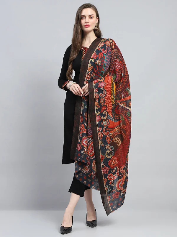 Women Multicolor Self Design Reversible Shawl Stylish Wool Shawl Wrap