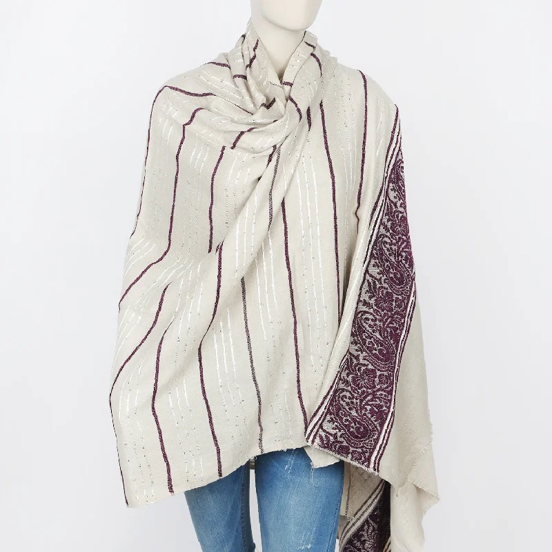 Women's Lining Shawl - Purple Soft Cashmere Shawl Cape